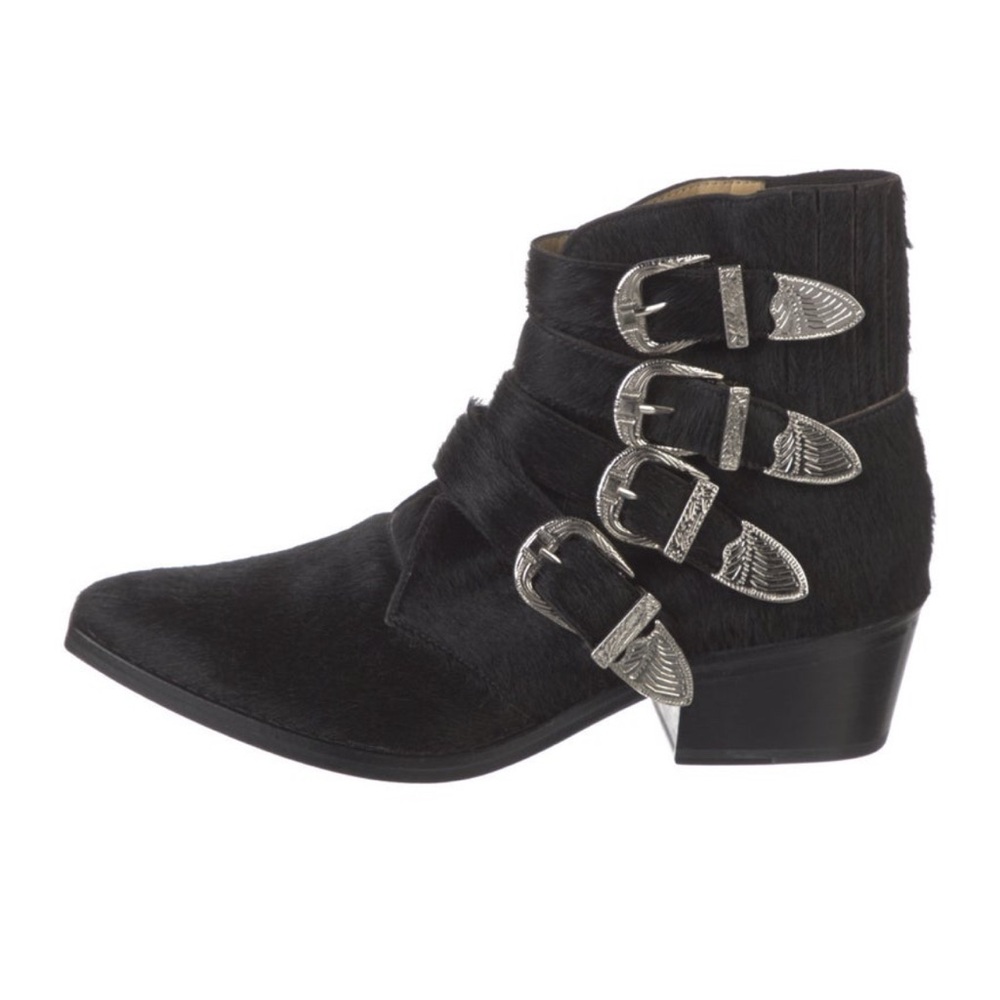 Toga Pulla Calf Hair four buckle western boots 37